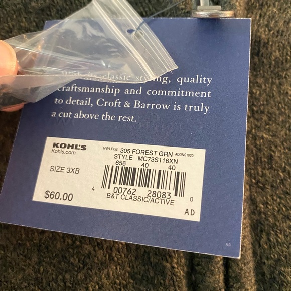 NWT Croft & Barrow Quarter Zip Sweater - Picture 3 of 8